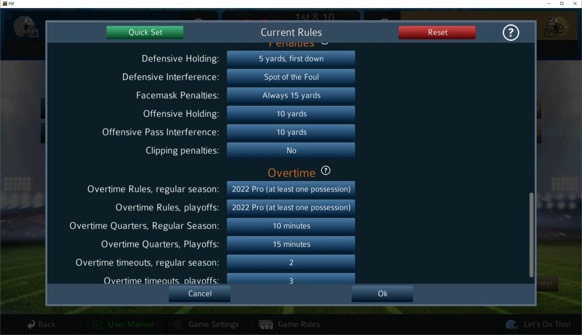 Screenshot of Pro Strategy Football 2024