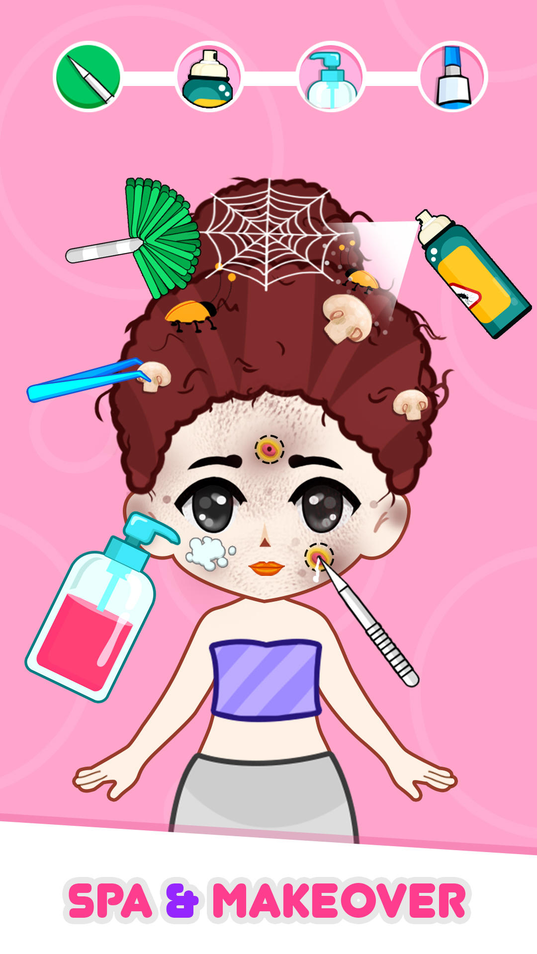 Screenshot of chibi doll dress up makeover