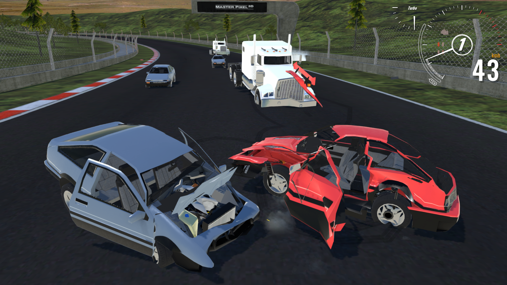Destructive Car Race Generator Game Screenshot
