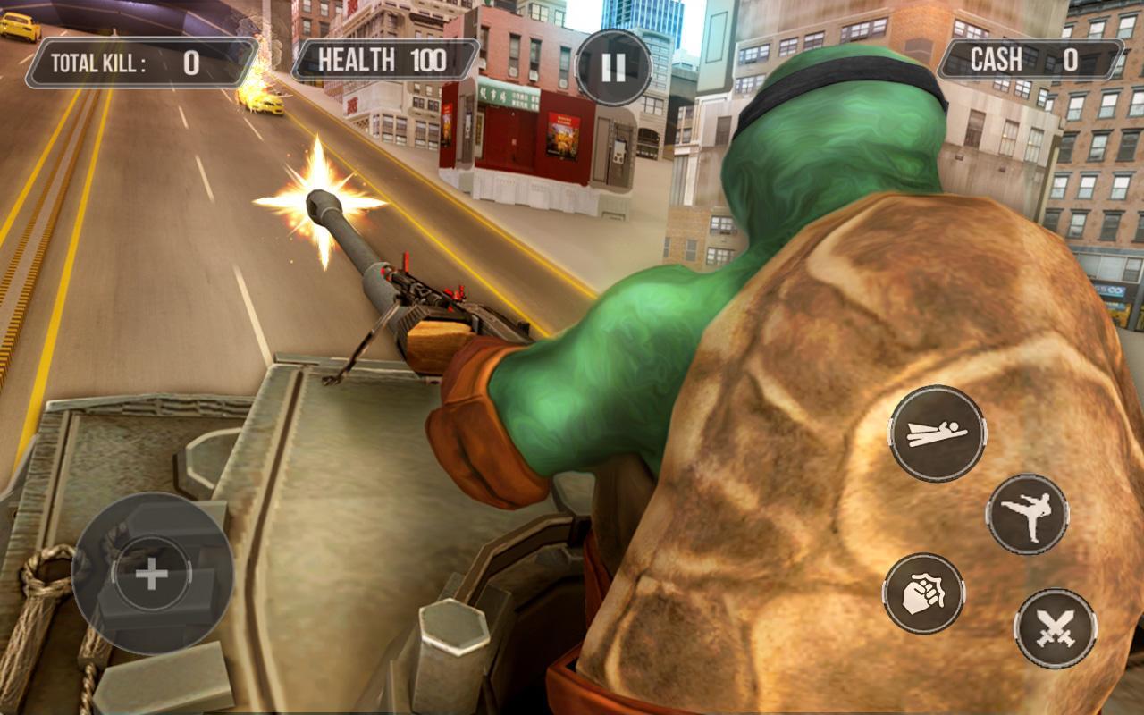 Turtle Warrior Dark Ninja: Tank Attack Game Screenshot