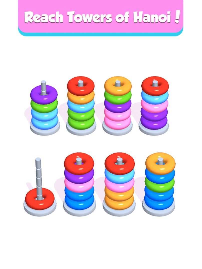 Hoop Stack - Color Puzzle Game遊戲截圖