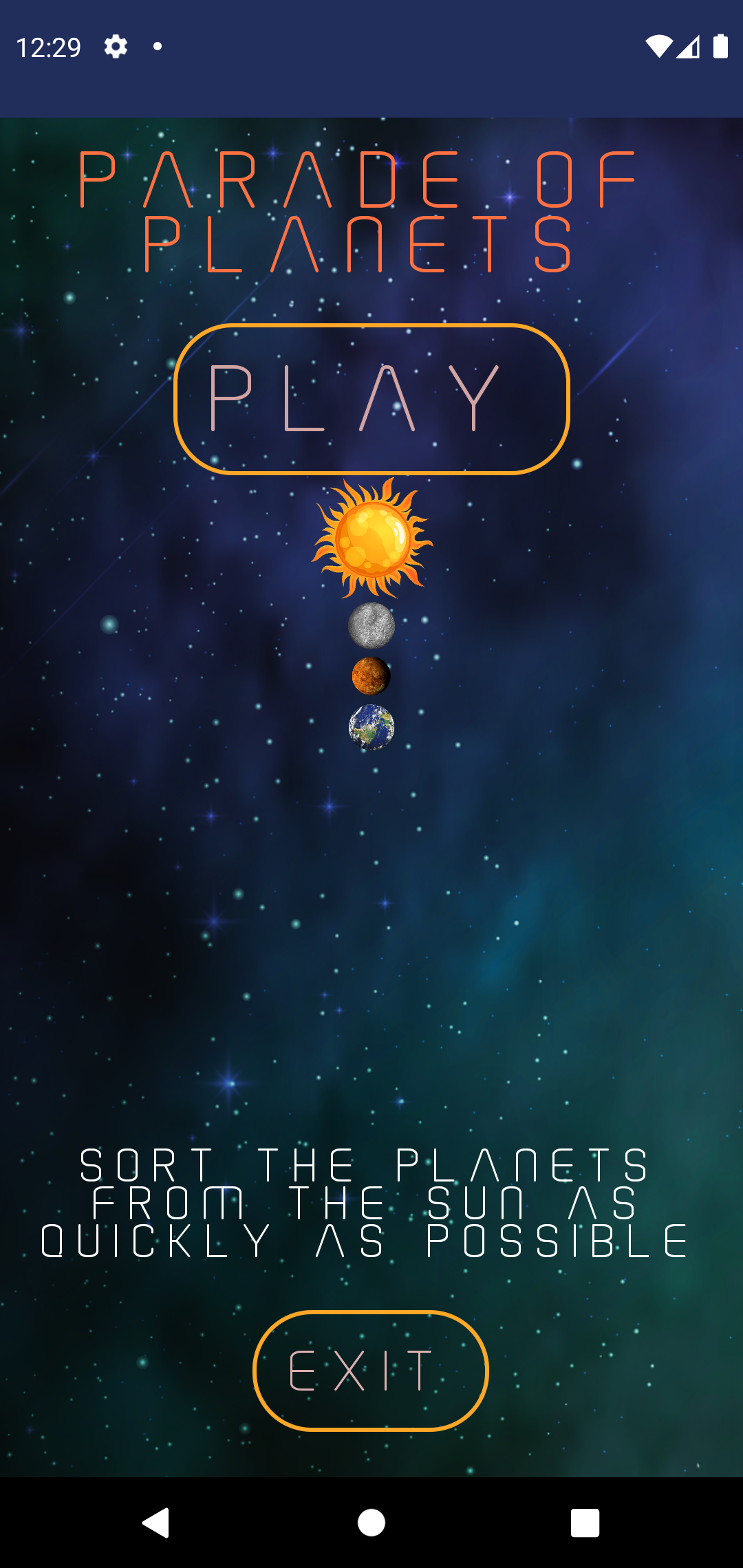 Parade of Planets Game Screenshot