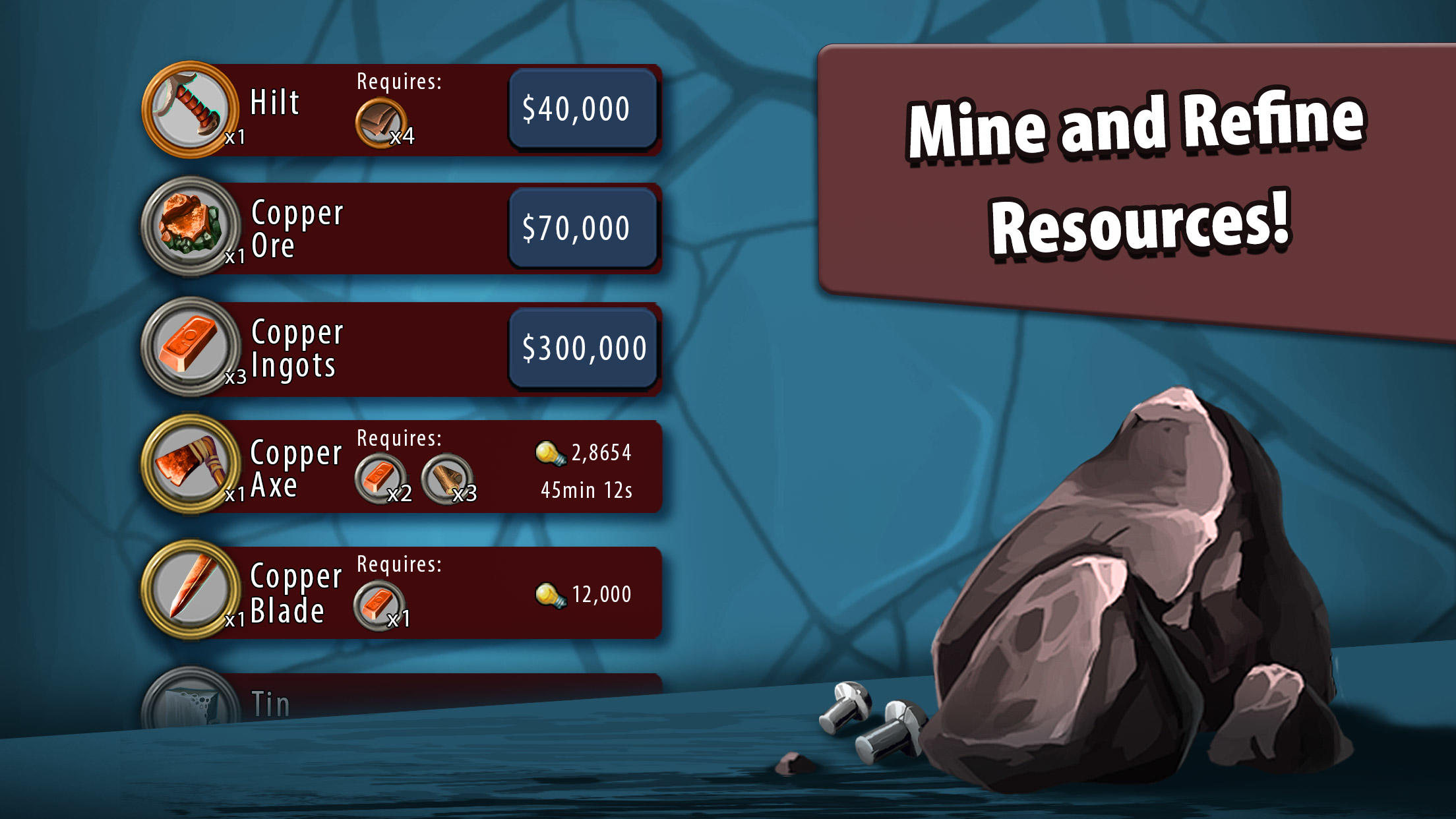 Crafting Idle Clicker Game Screenshot