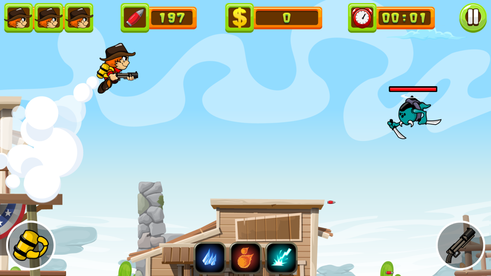 Cuplikan Layar Game Angry Cowboys