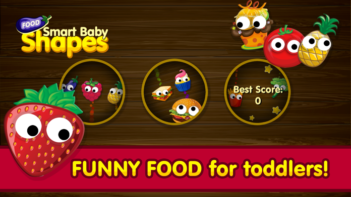 Smart Baby Shapes FOOD: Fun Jigsaw Puzzles and Learning Games for toddlers & little kids 게임 스크린샷