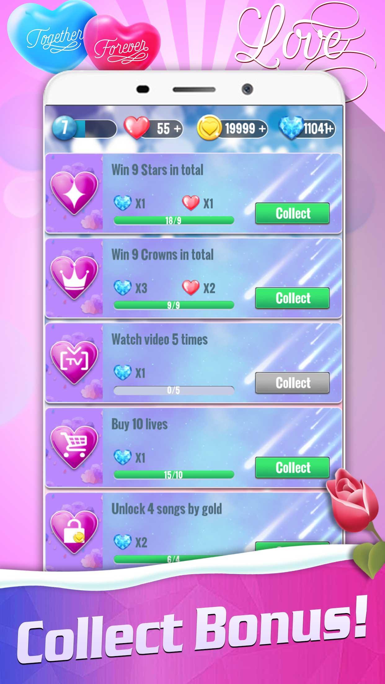 Cuplikan Layar Game Piano Music Tiles 2: Romance