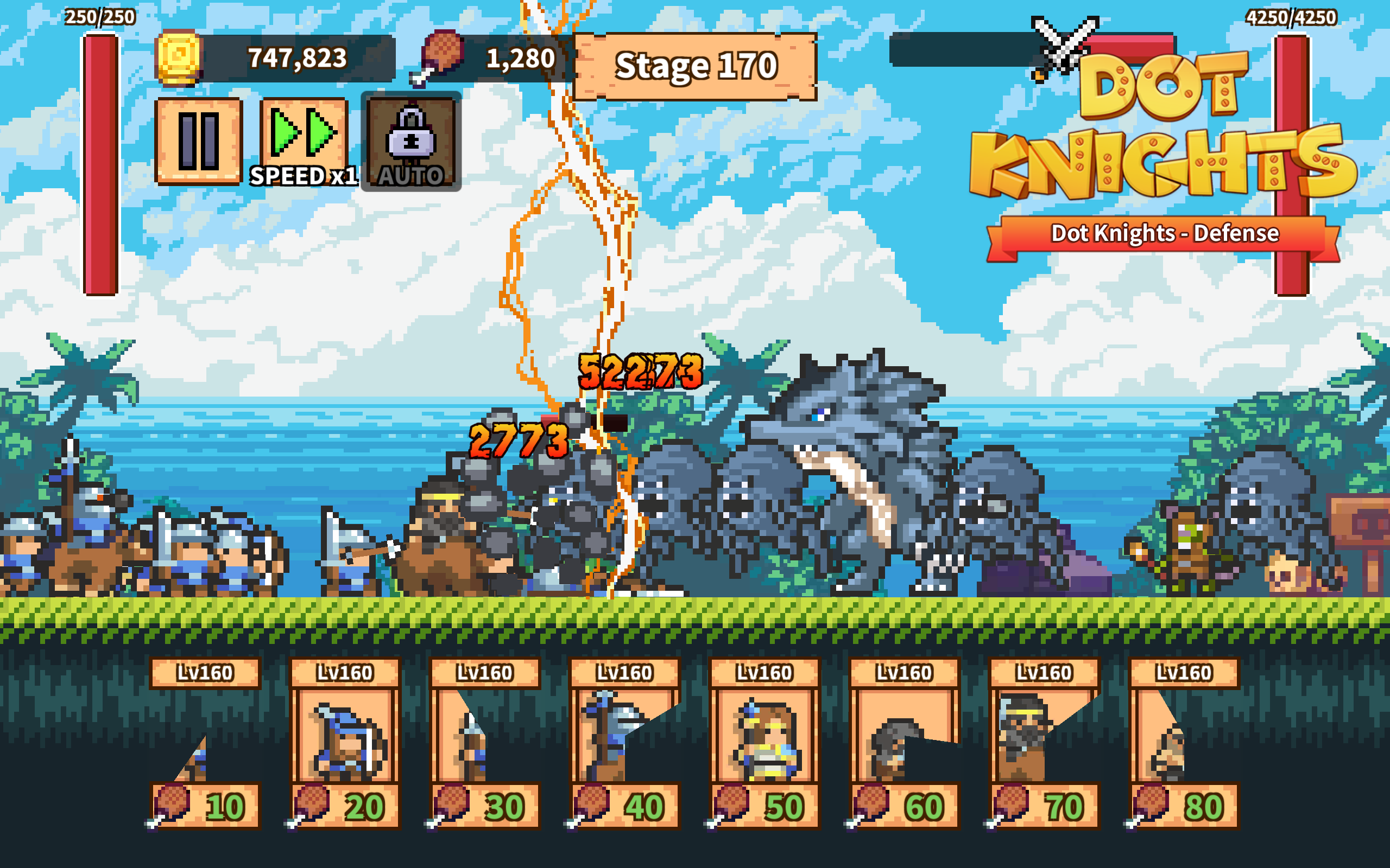 Dot Knights: Pixel Defense War Game Screenshot