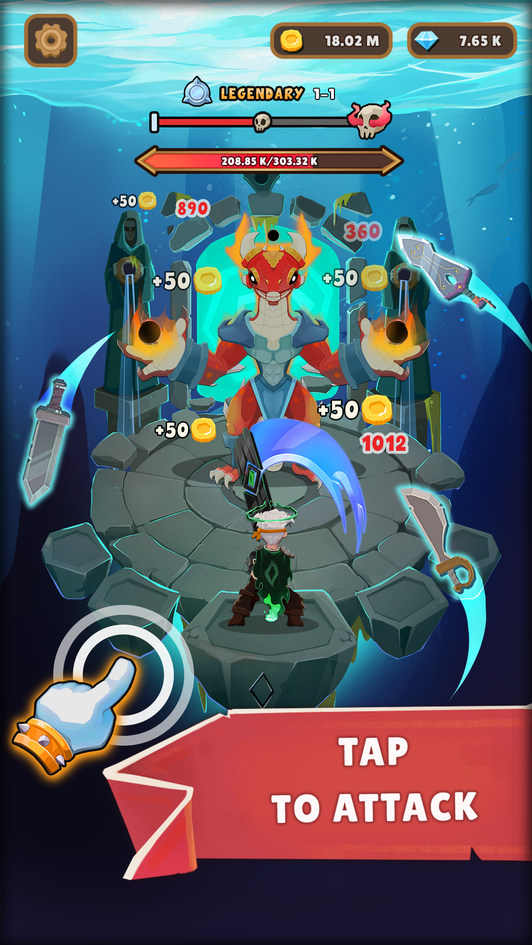 Скриншот игры Forge Titans: Idle RPG Clicker