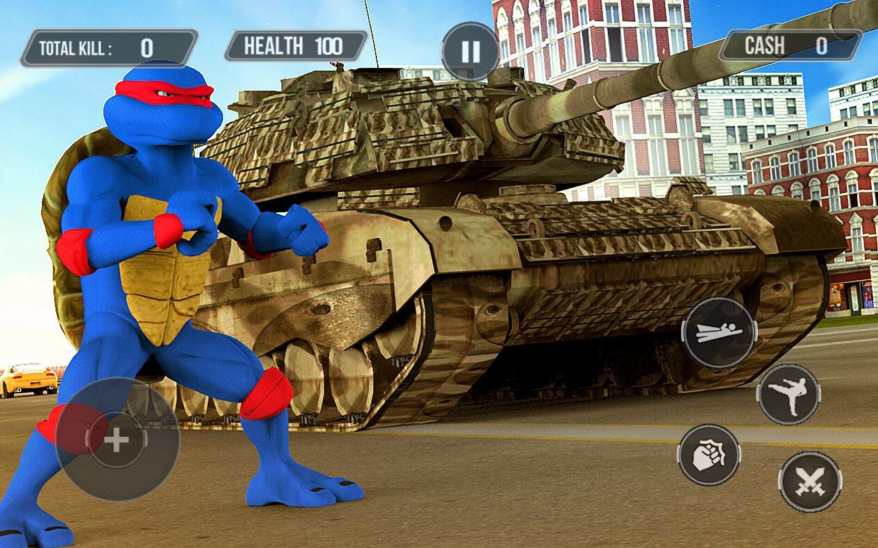Turtle Warrior Dark Ninja: Tank Attack Game Screenshot