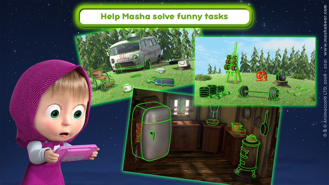 마샤와 곰: UFO 게임 스크린 샷