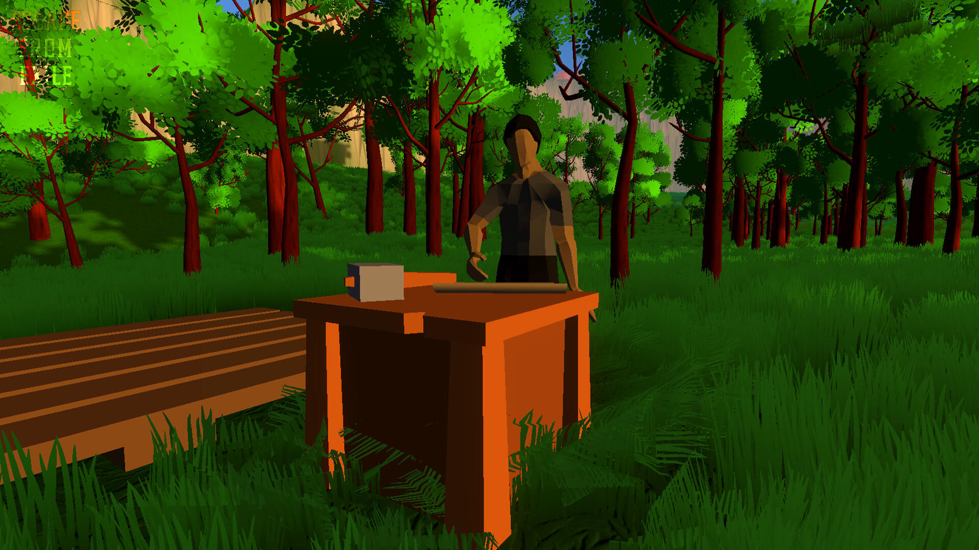 Screenshot of a roblox forest survival game