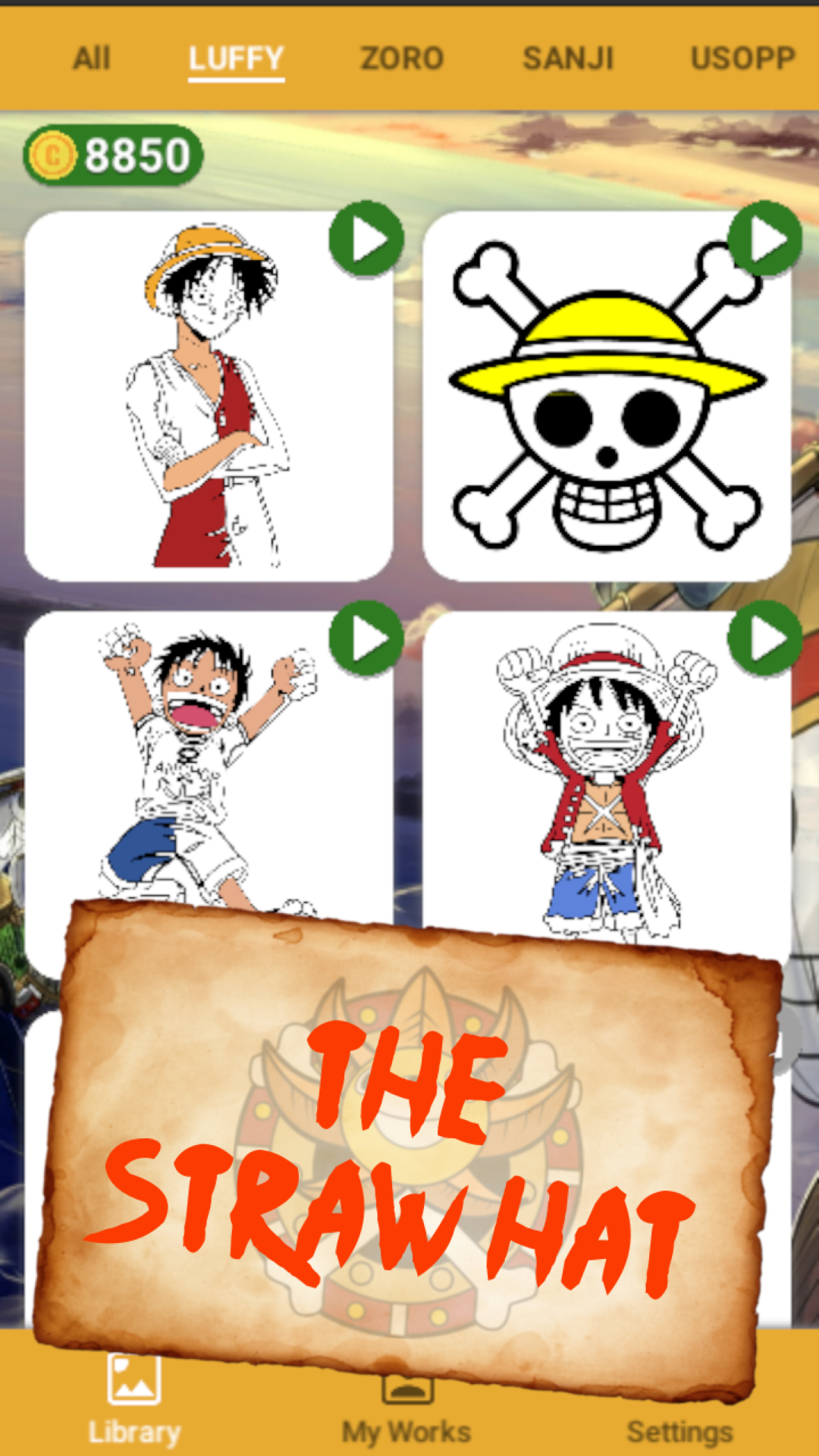 OP Pirates Coloring by Number Game Screenshot
