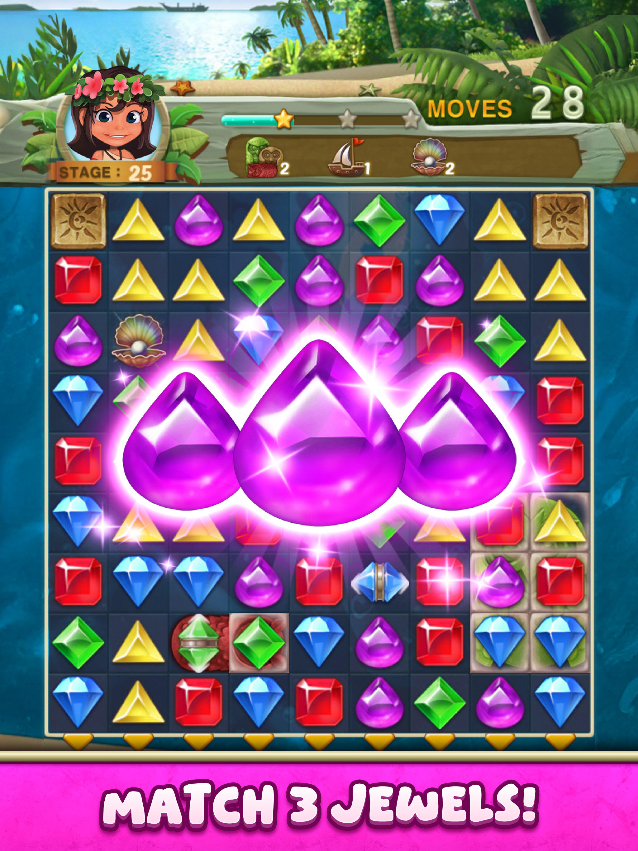 Paradise Jewel: Match 3 Puzzle Game Screenshot