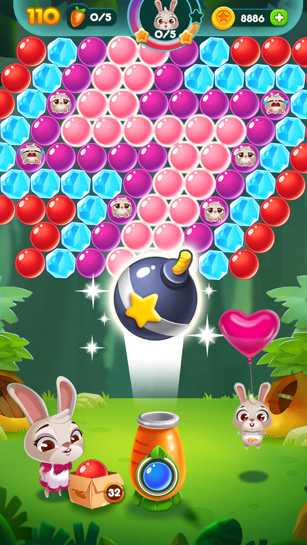 兔子泡泡龙: 动物森林 게임 스크린 샷