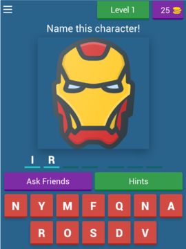 Guess the superhero name Game Screenshot