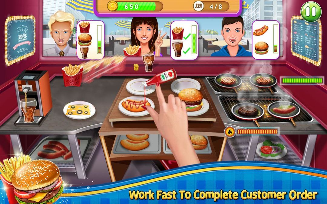 미친 버거 레시피 요리 게임 : 요리사의 이야기 게임 스크린 샷