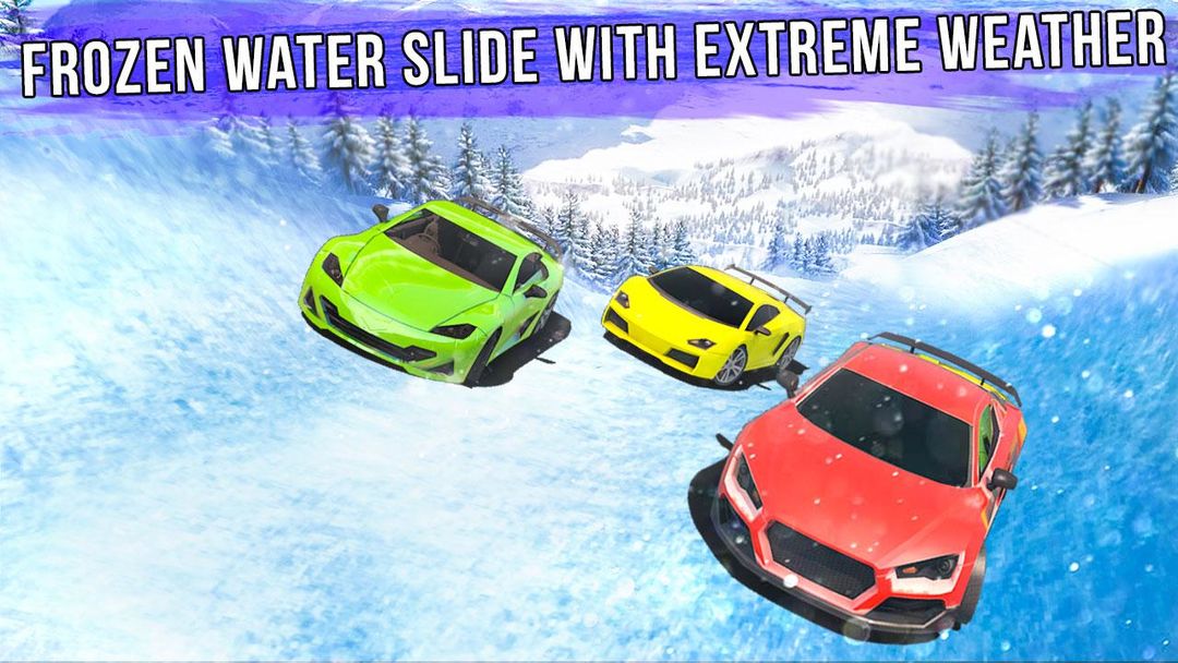Frozen Water Slide Car Race 게임 스크린 샷