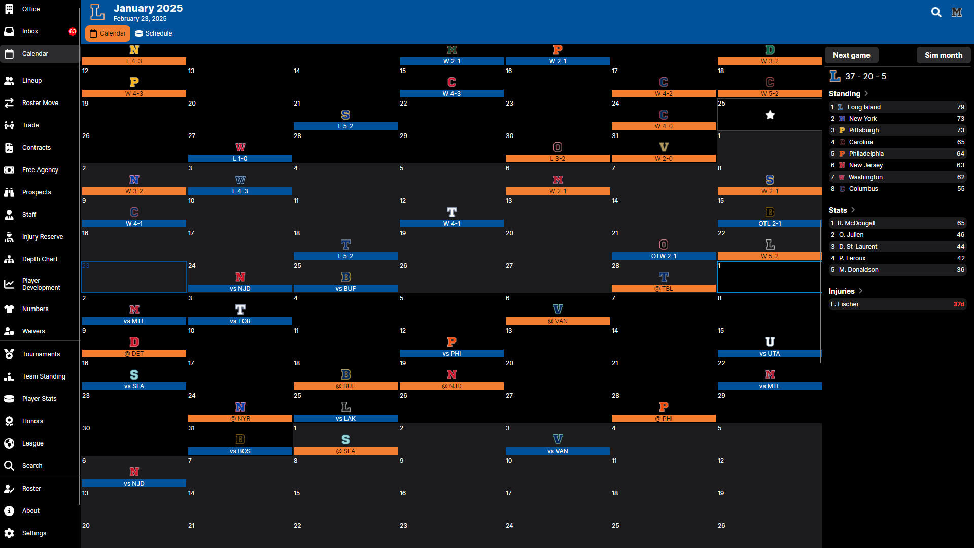 Hockey Legacy Manager 25 Game Screenshot