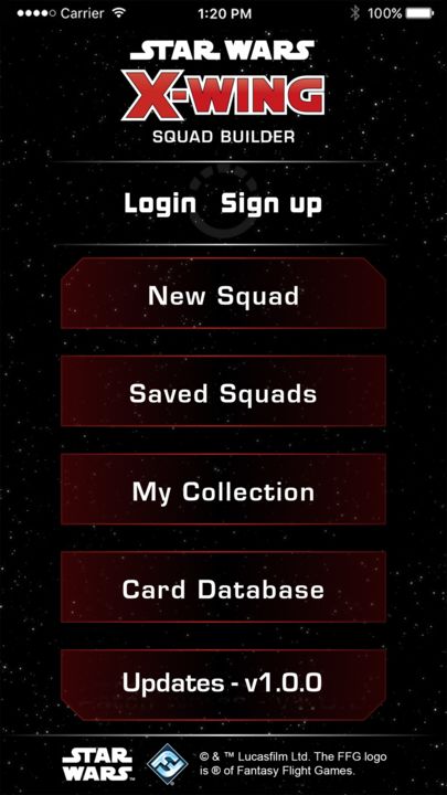 Screenshot 1 of X-Wing Squad Builder by FFG 1.2.0