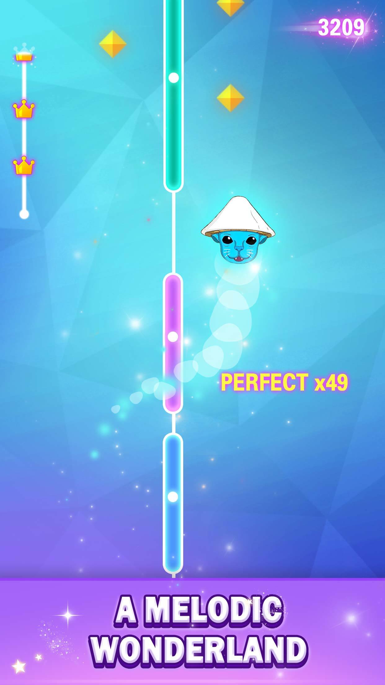 Screenshot of Dancing Line:rhythm game