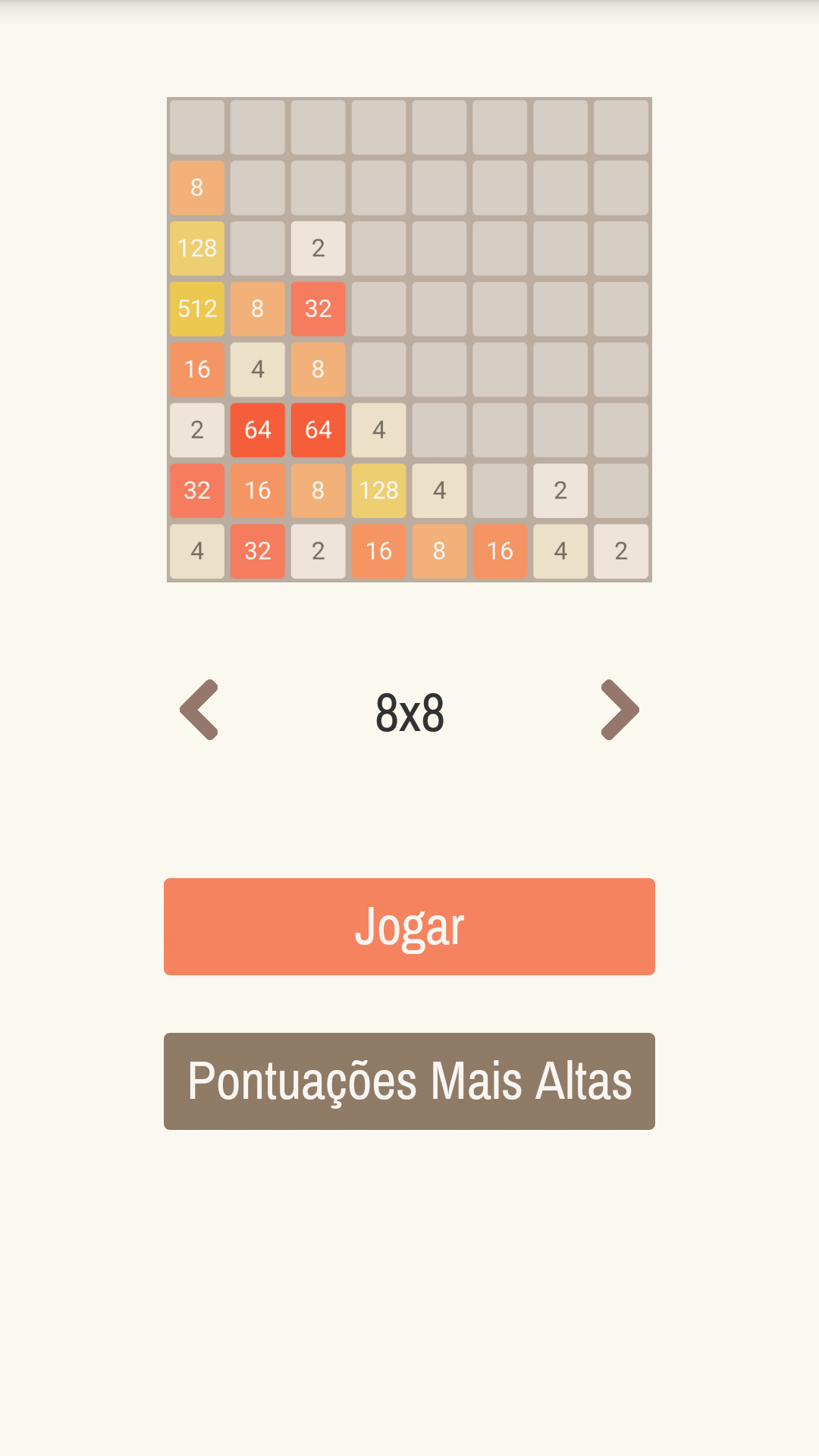 Captura de Tela do Jogo 2048
