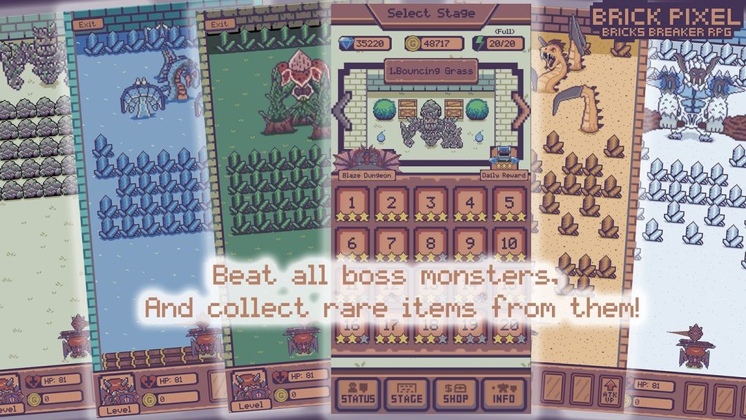 Screenshot of Bricks Pixel - Monster Bricks Breaker Battle RPG