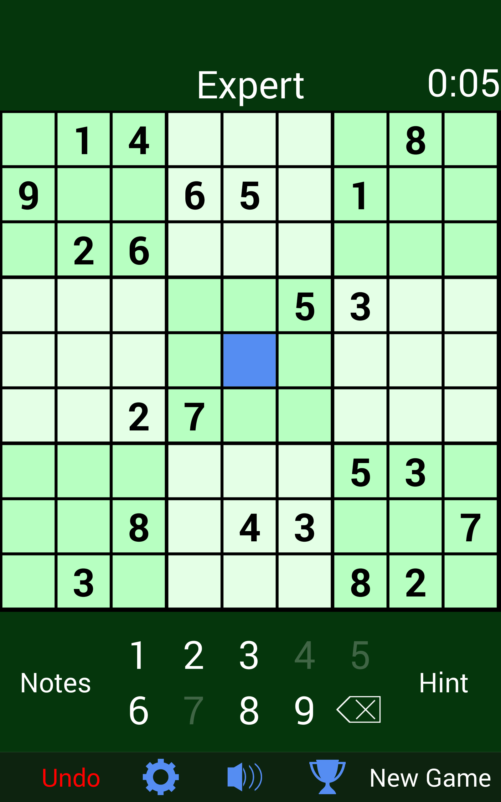 Sudoku (數獨) 遊戲截圖