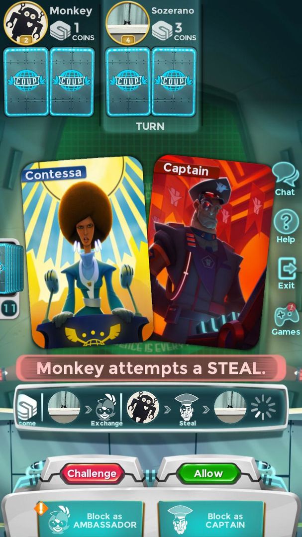 Coup screenshot game