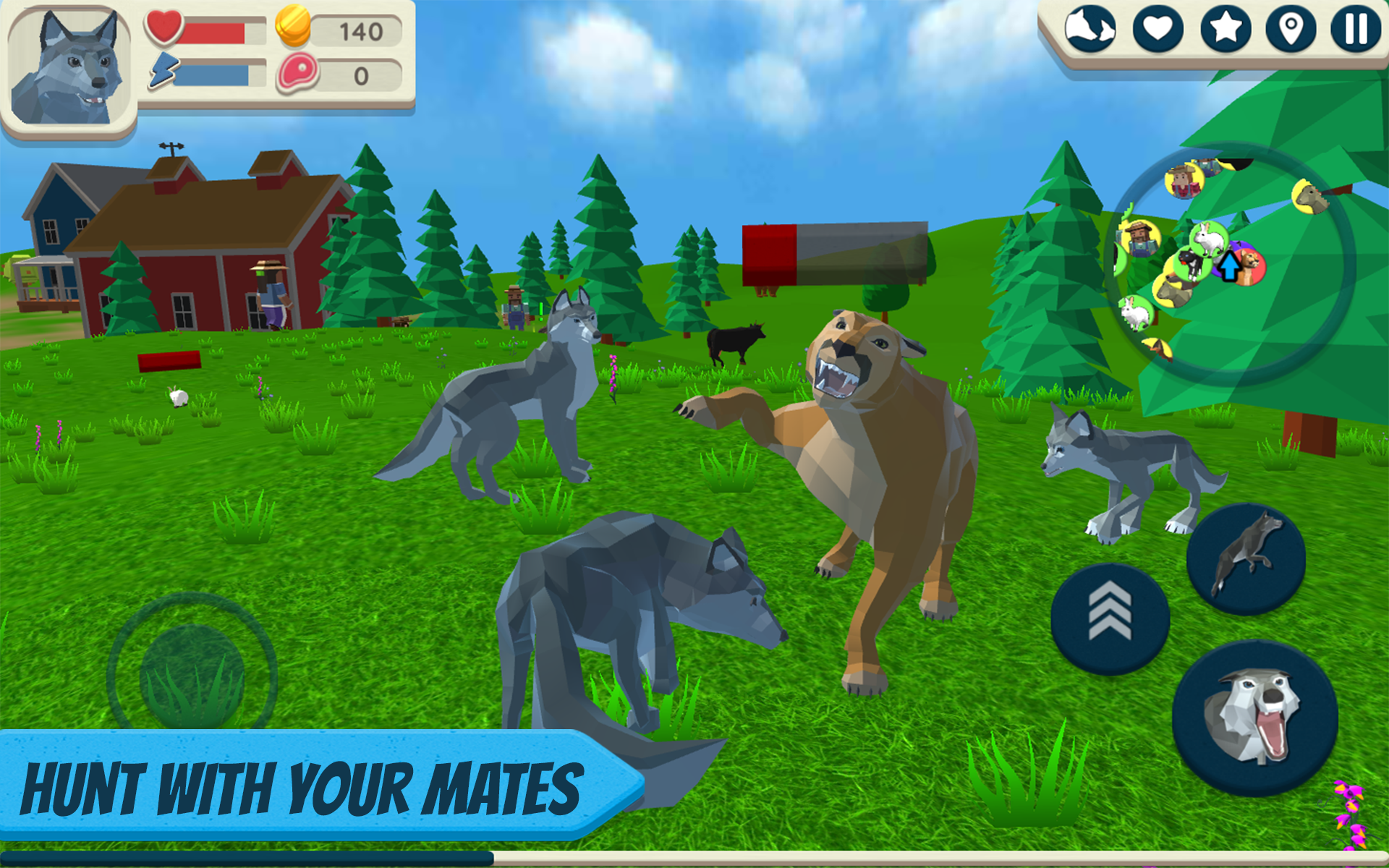 Cuplikan Layar Game Wolf Simulator: Wild Animals 3