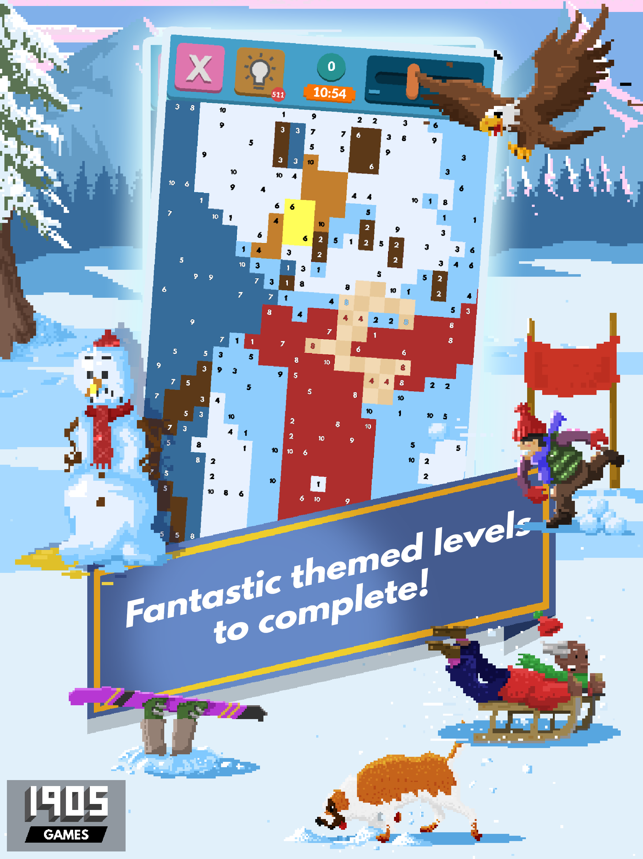 Captura de Tela do Jogo Pixel Links: The Relaxing Coloring Puzzle Game