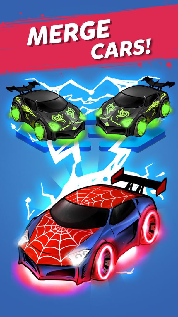 Merge Neon Car: Idle Car Merge screenshot game