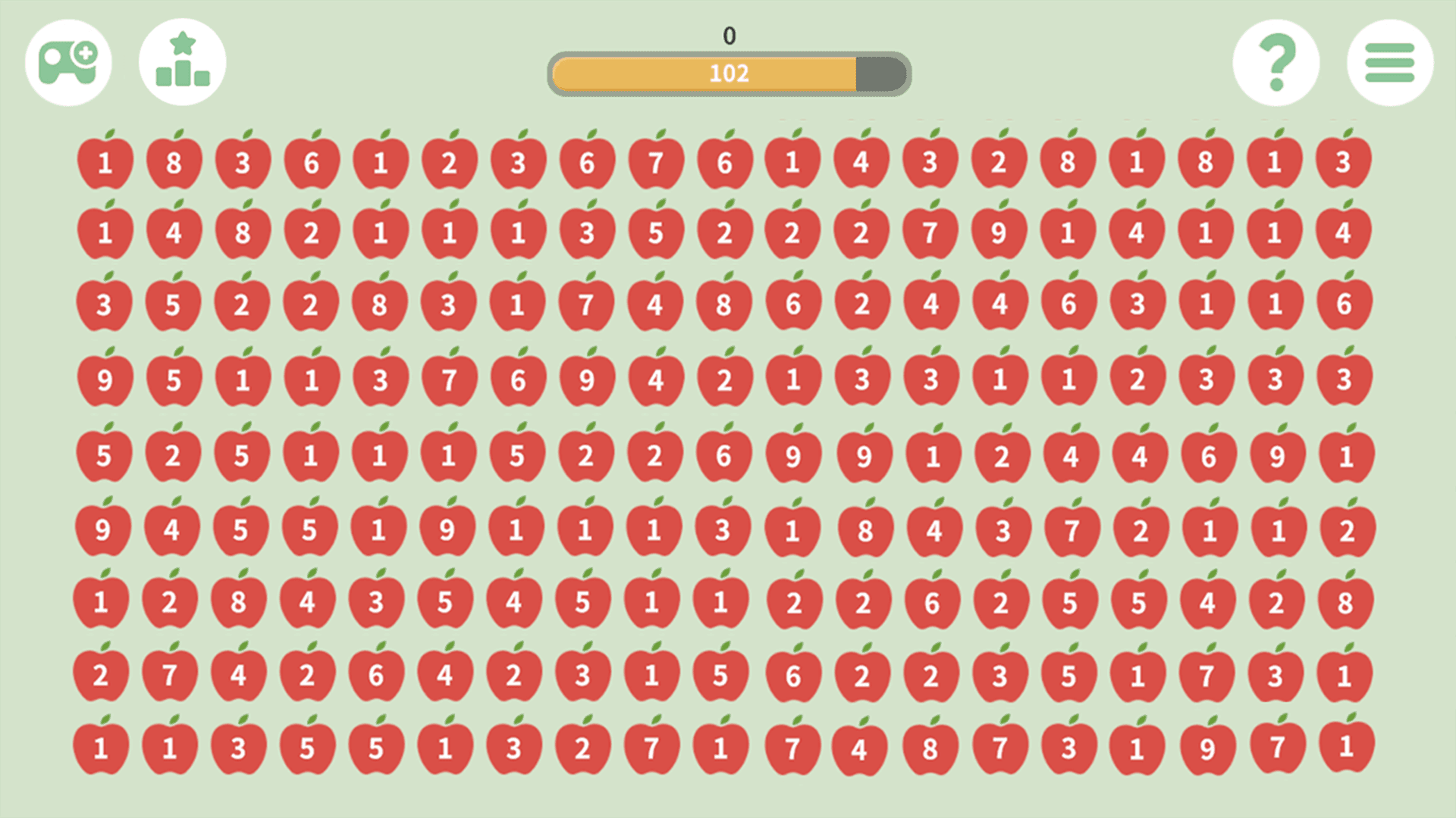 Apple Number Puzzle Game Screenshot