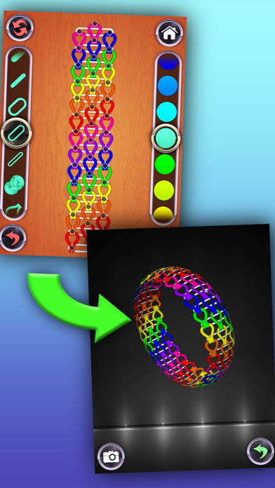 Captura de Tela do Jogo RAINBOW LOOM Designer - fazer pulseiras de tear arco-íris!