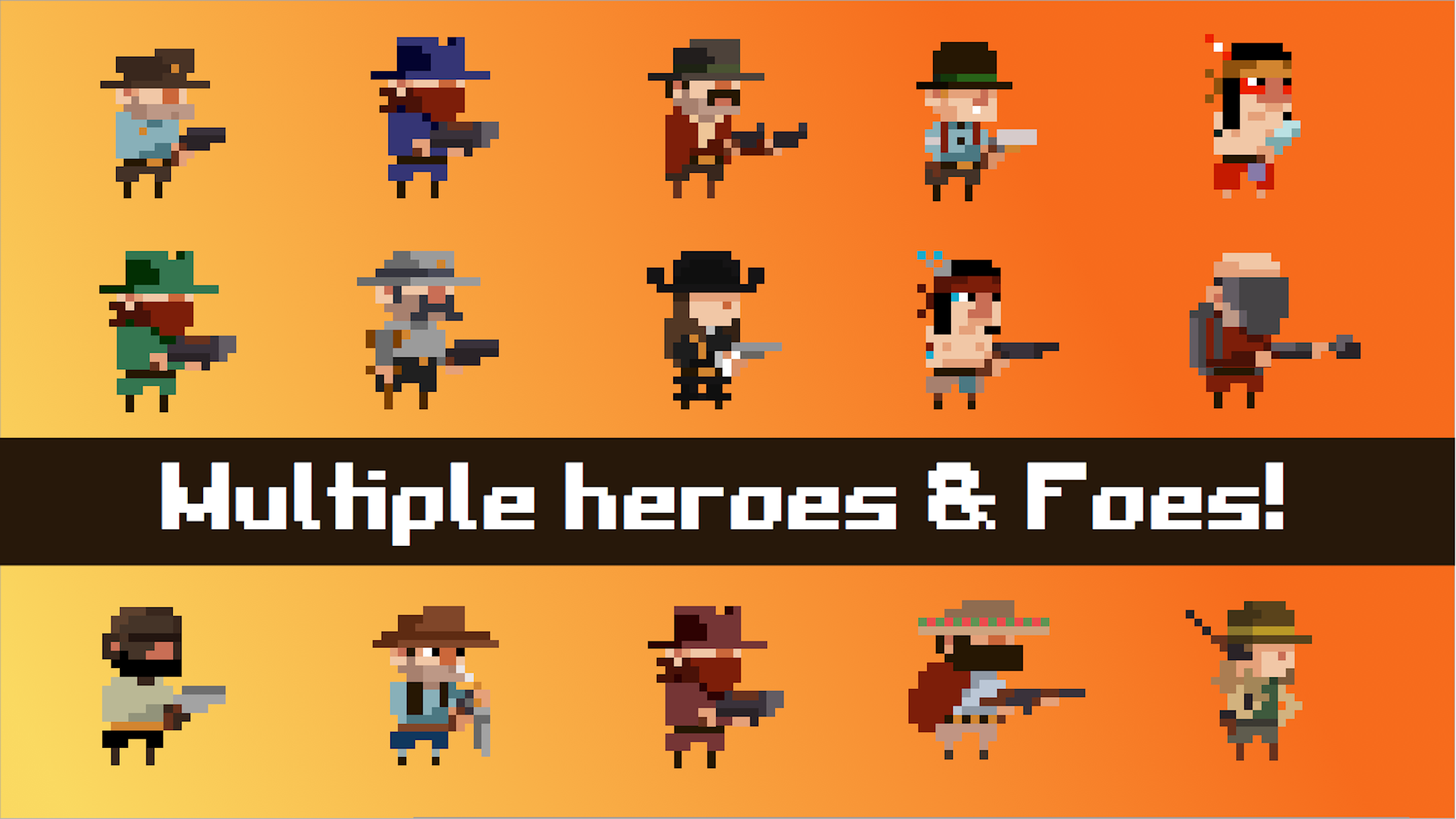Tiny Wild West - Endless 8-bit pixel bullet hell Game Screenshot