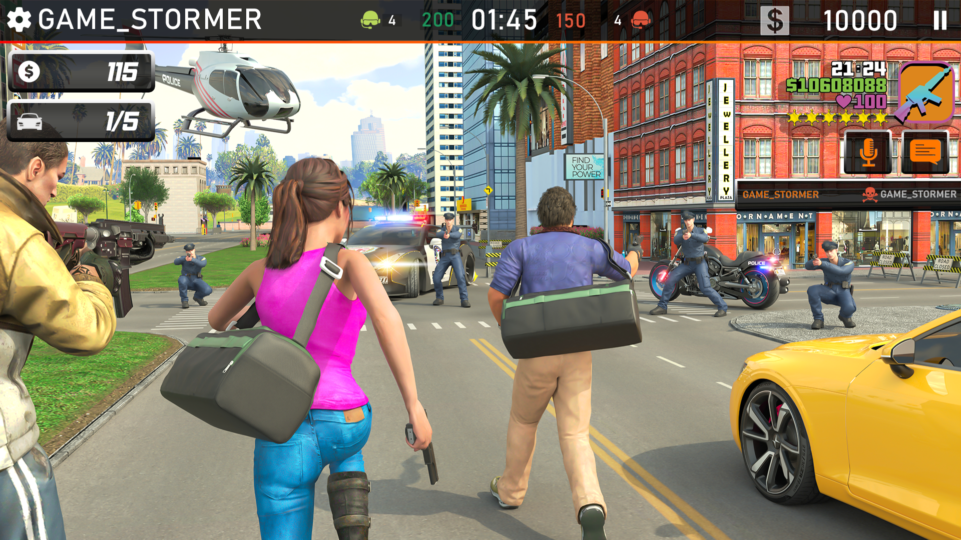 Cuplikan Layar Game Bike Chase 3D Police Car Games