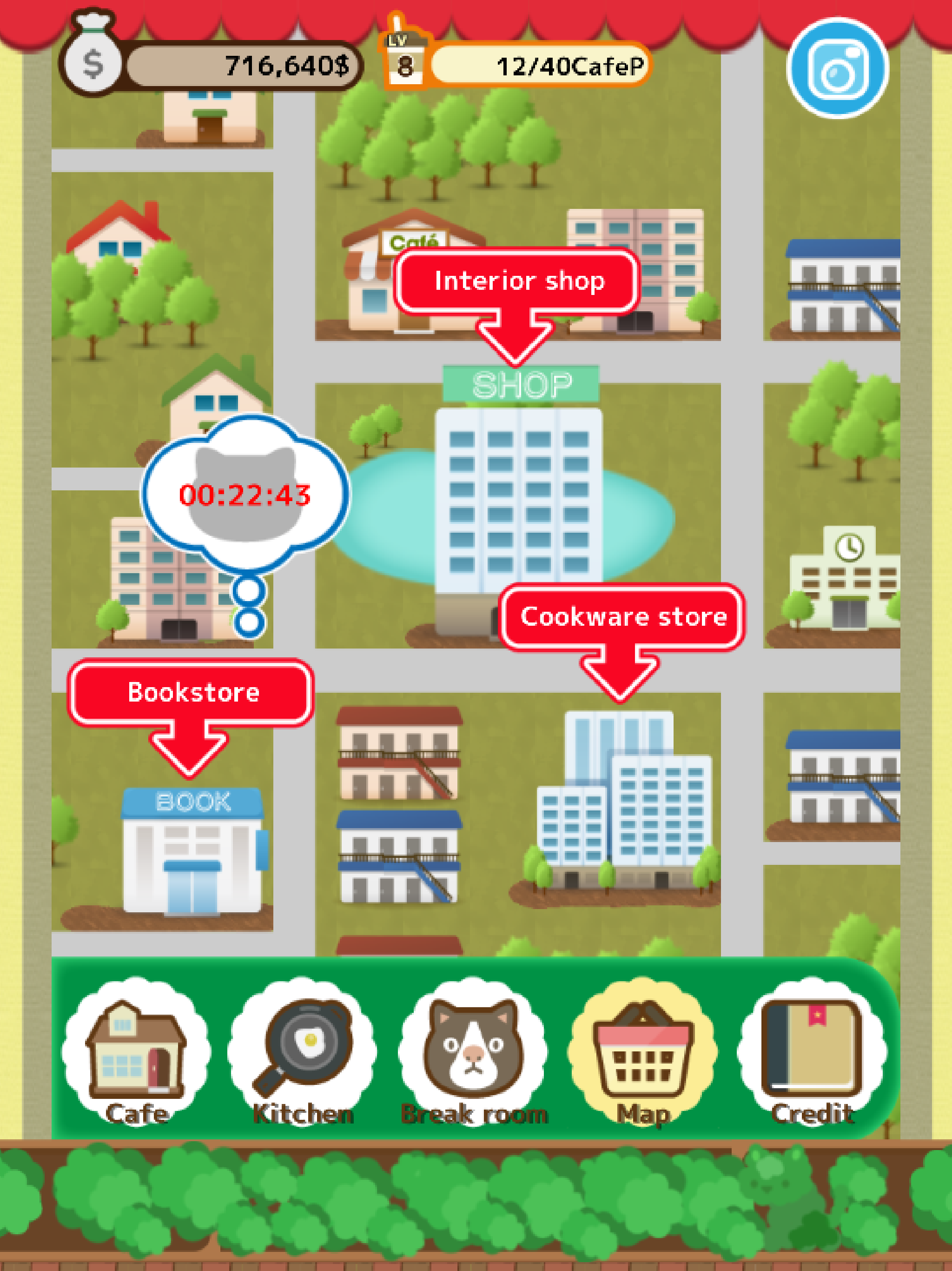 Cute cat restaurant story Game Screenshot