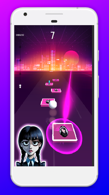Wednesday Addams Hop Tiles Edm ภาพหน้าจอเกม