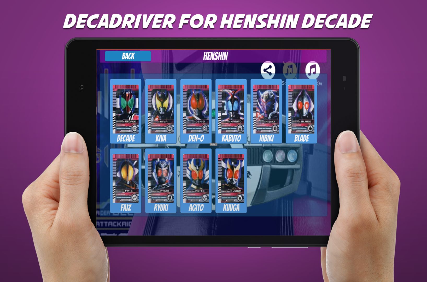 Screenshot of DX Henshin belt for decade henshin