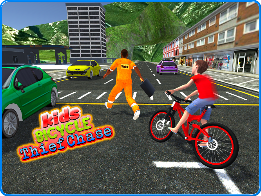 Скриншот игры Kids Bicycle Rider Thief Chase