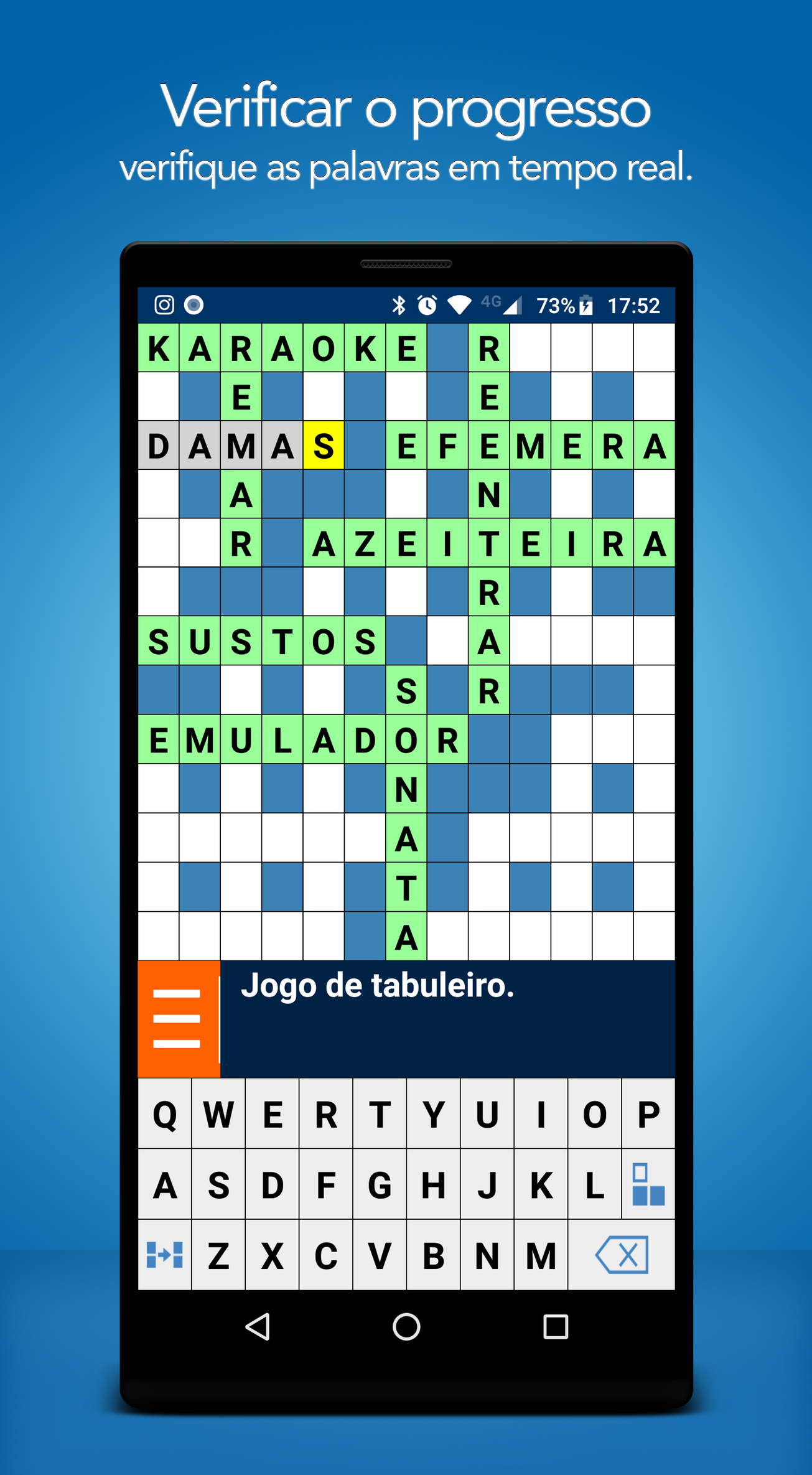 Captura de Tela do Jogo Palavras Cruzadas