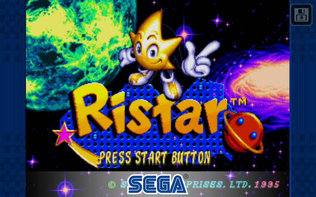 Ristar Classic 게임 스크린 샷
