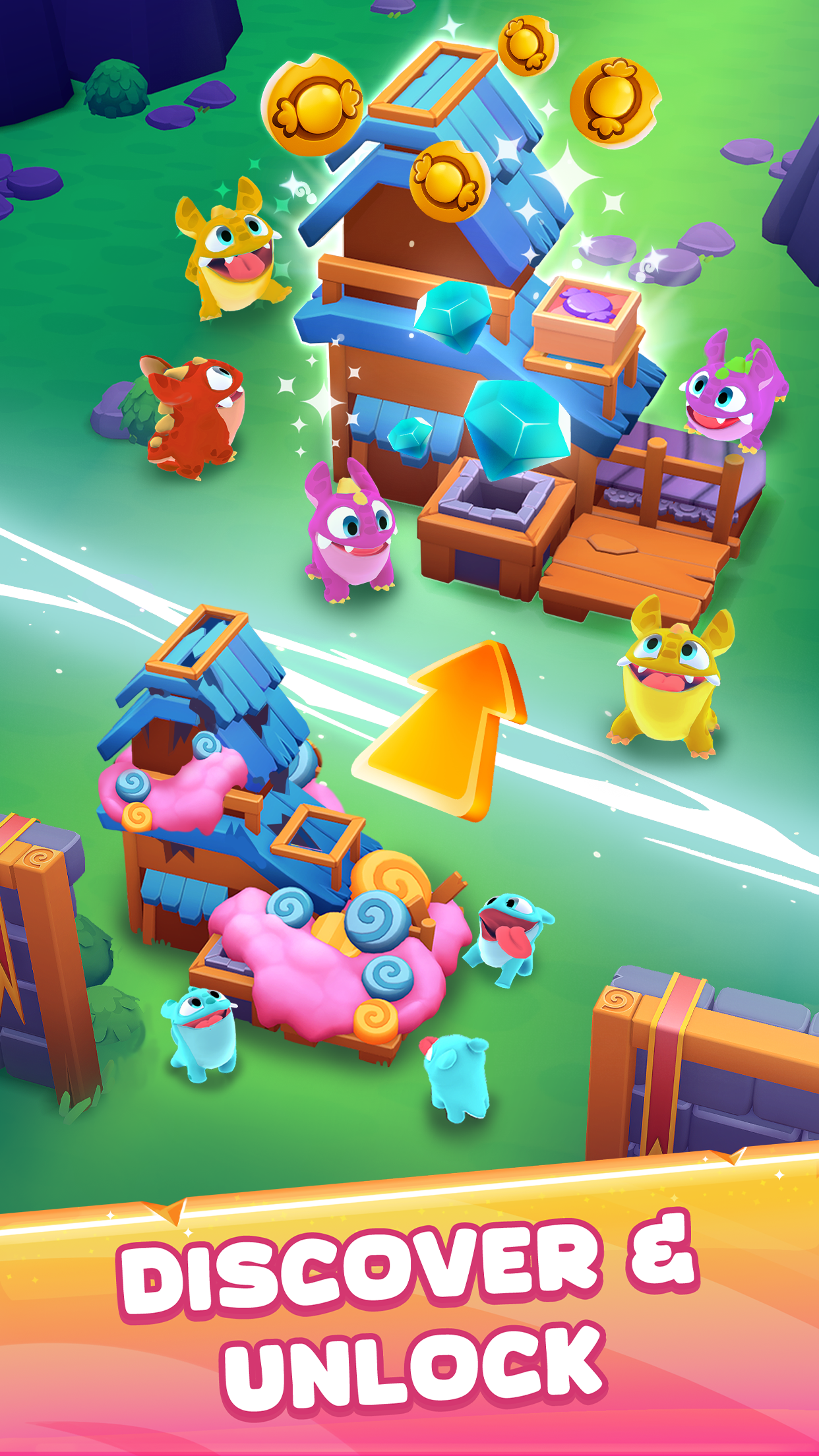 Cuplikan Layar Game Candy Critters: Idle Merge