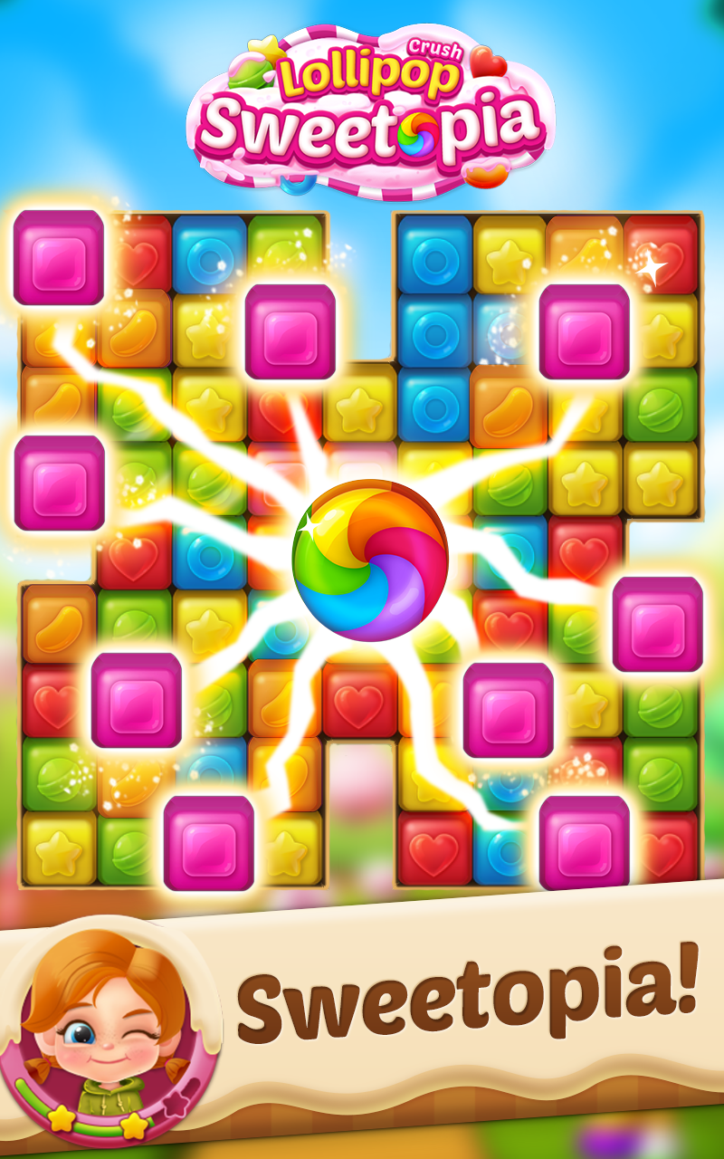 Lollipop Crush Sweetopia Game Screenshot