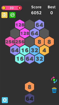 Hexa Merge - Sort to 2048 Game Screenshot