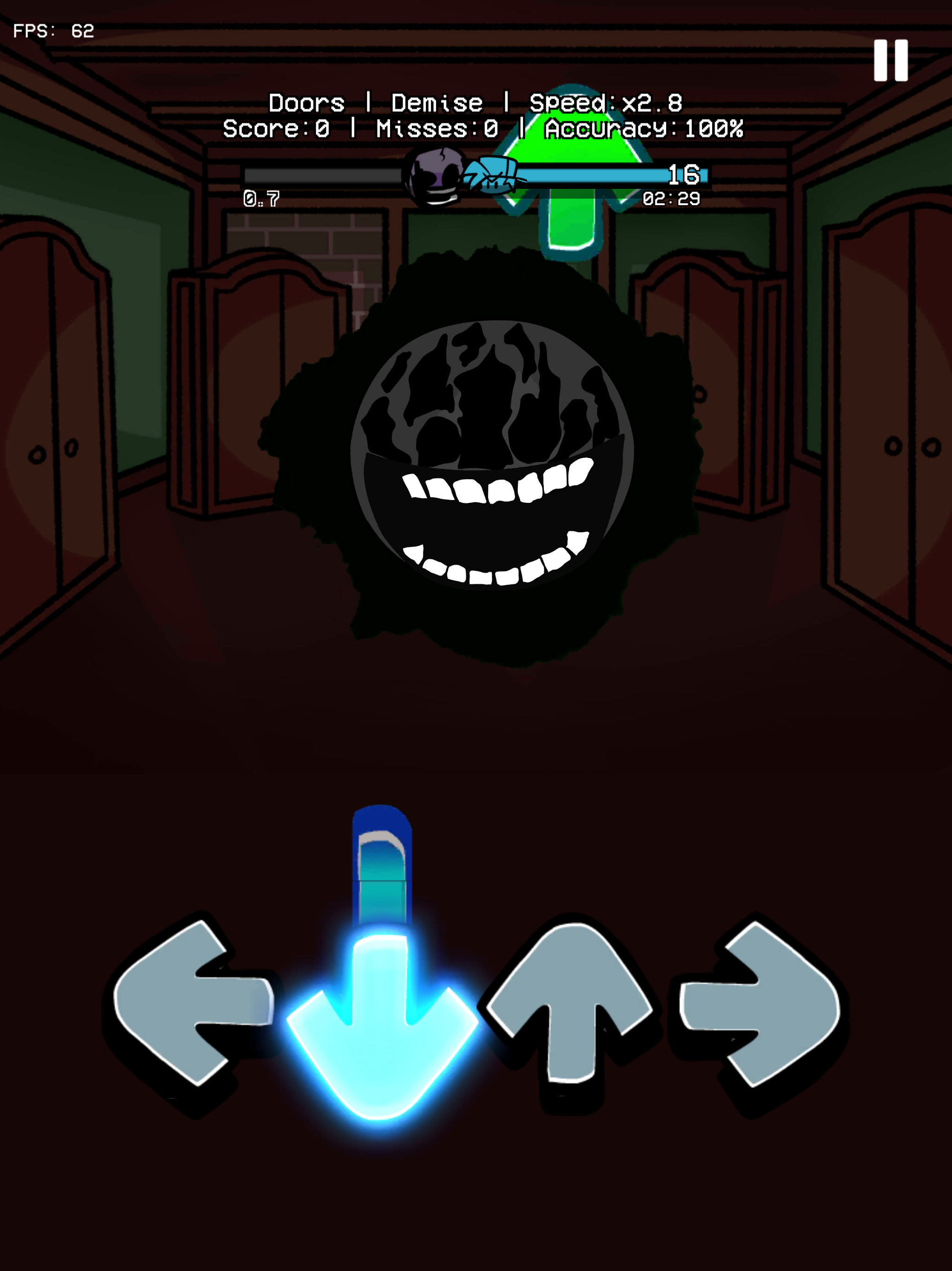 FNF Mod vs Funkin DOORS V2.0 ゲームのスクリーンショット