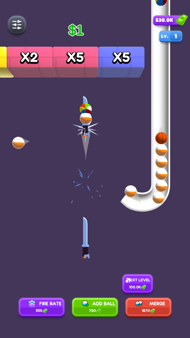 Captura de Tela do Jogo Knife Clicker
