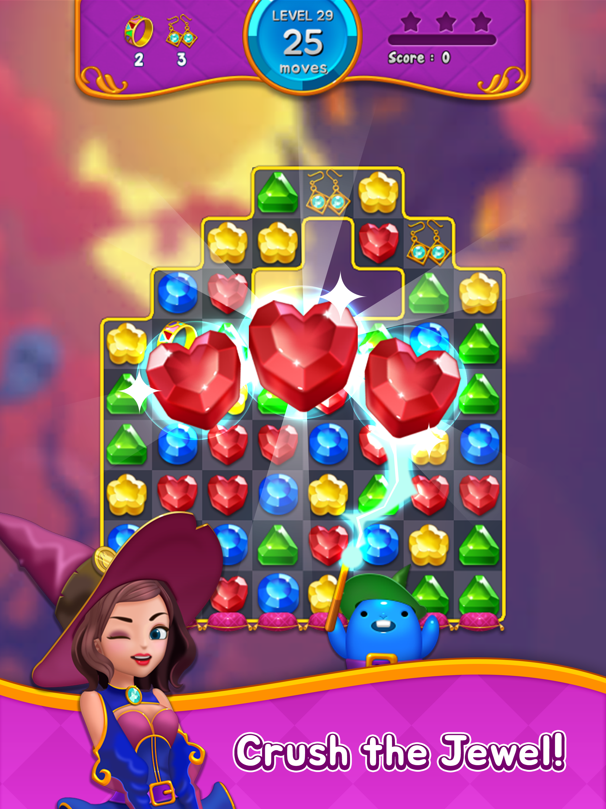 Jewel Witch - Match 3 Game Game Screenshot