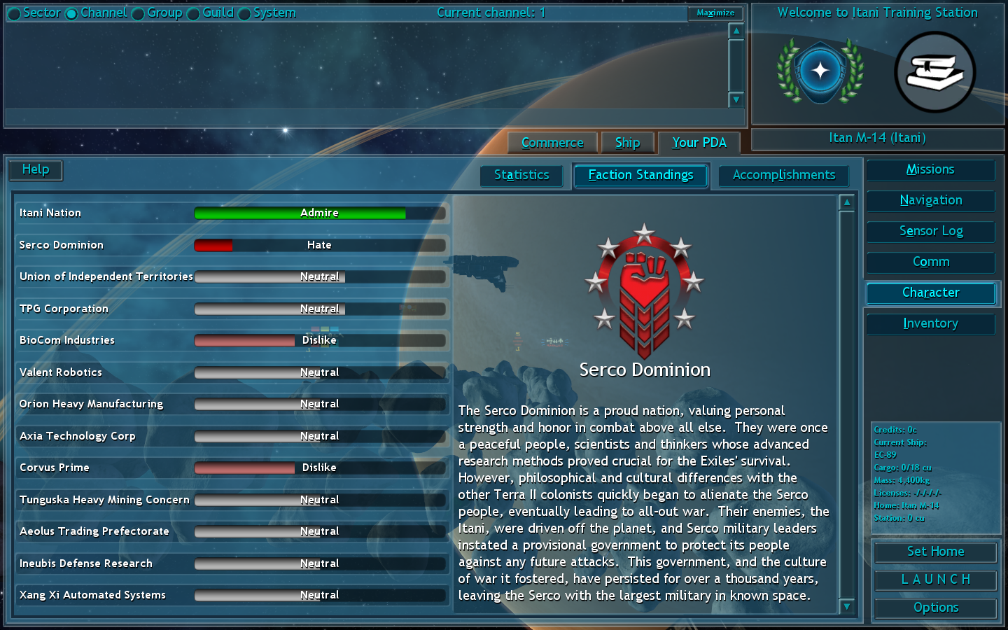 Screenshot of Vendetta Online (3D Space MMO)