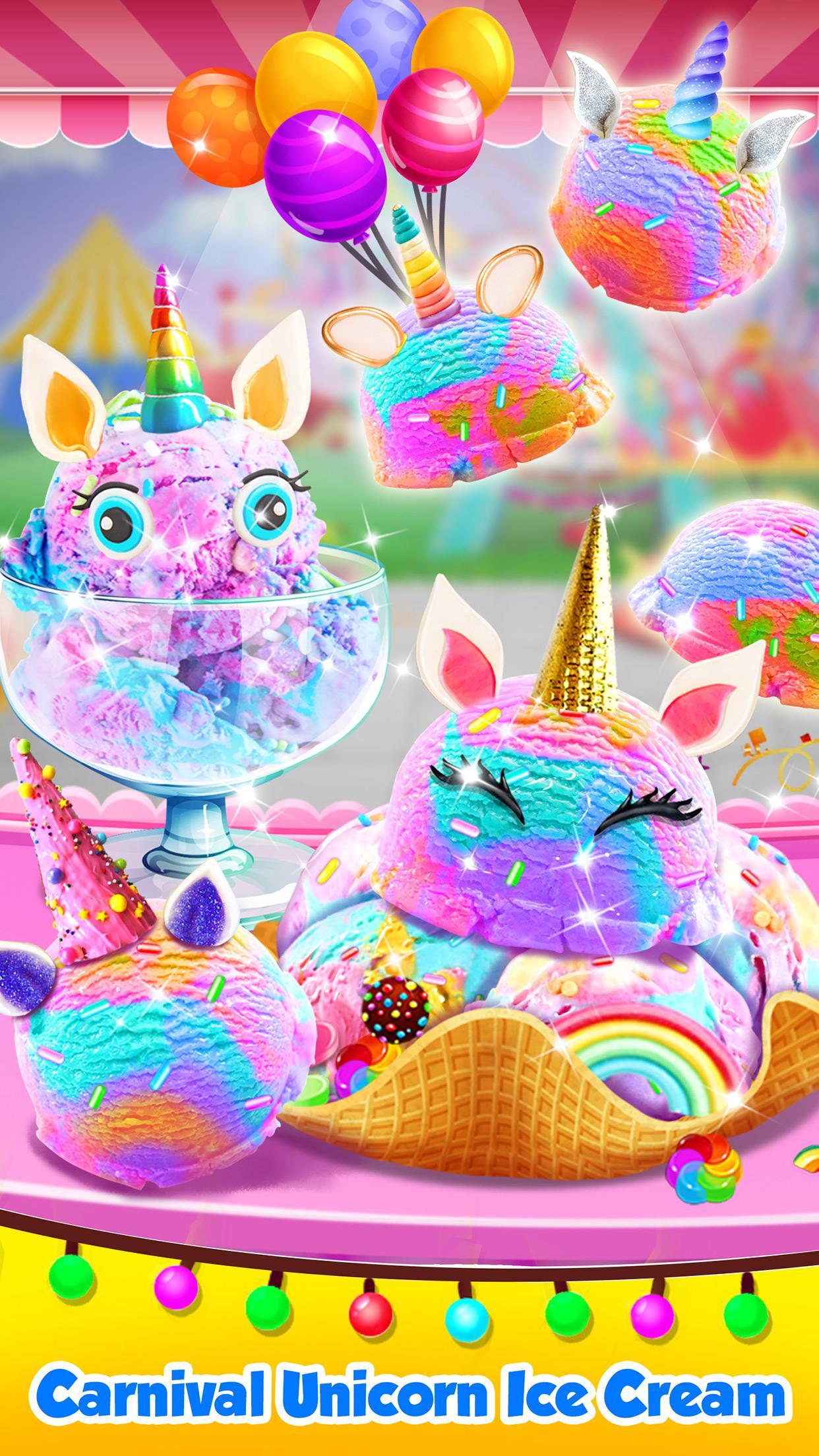 Screenshot 1 of Unicorn ရေခဲမုန့်ဖန်တီးသူ - ပွဲတော်ကြီးမျှတသောအစားအစာ 2018 1.8