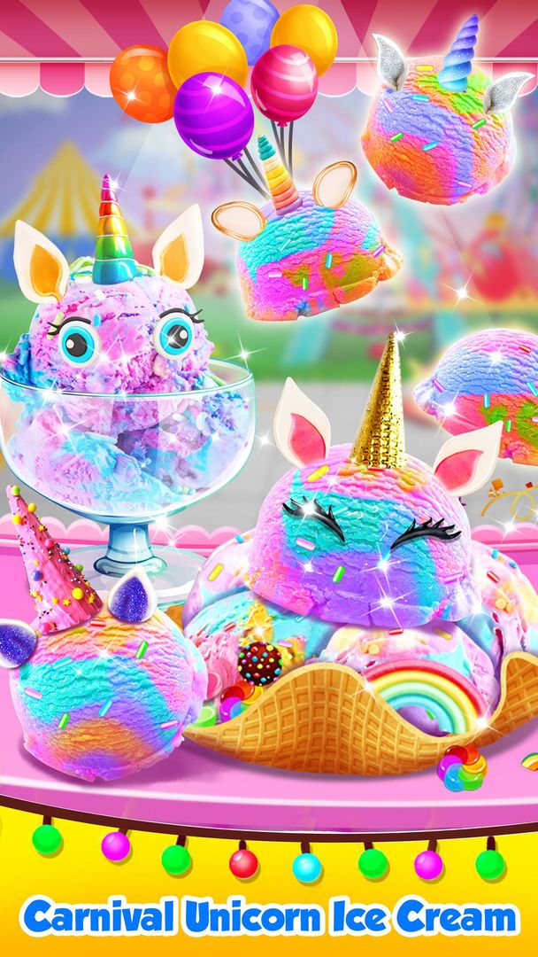 Unicorn Ice Cream Maker - Carnival Fair Food 2018 ภาพหน้าจอเกม